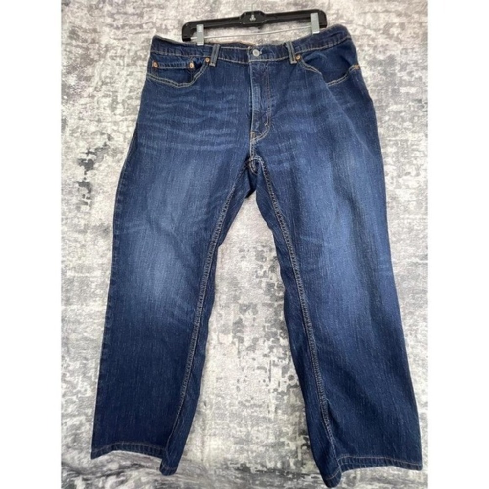 Levis 559 Jeans Mens 38x25 Dark Wash Relaxed Straight Short Inseam Hemmed Denim